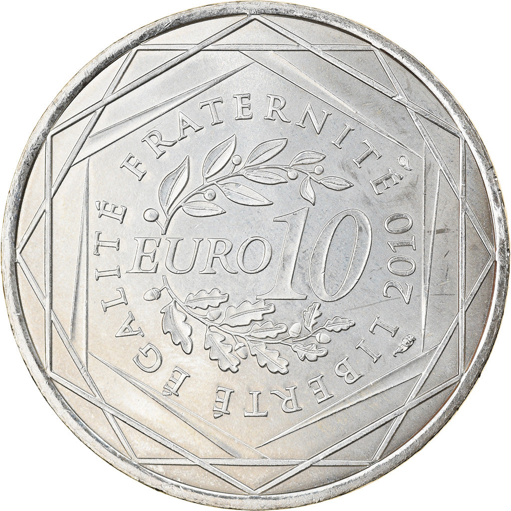 Francja, 10 Euro, Nord-Pas de Calais, 2010, Paris, MS(64), Srebro