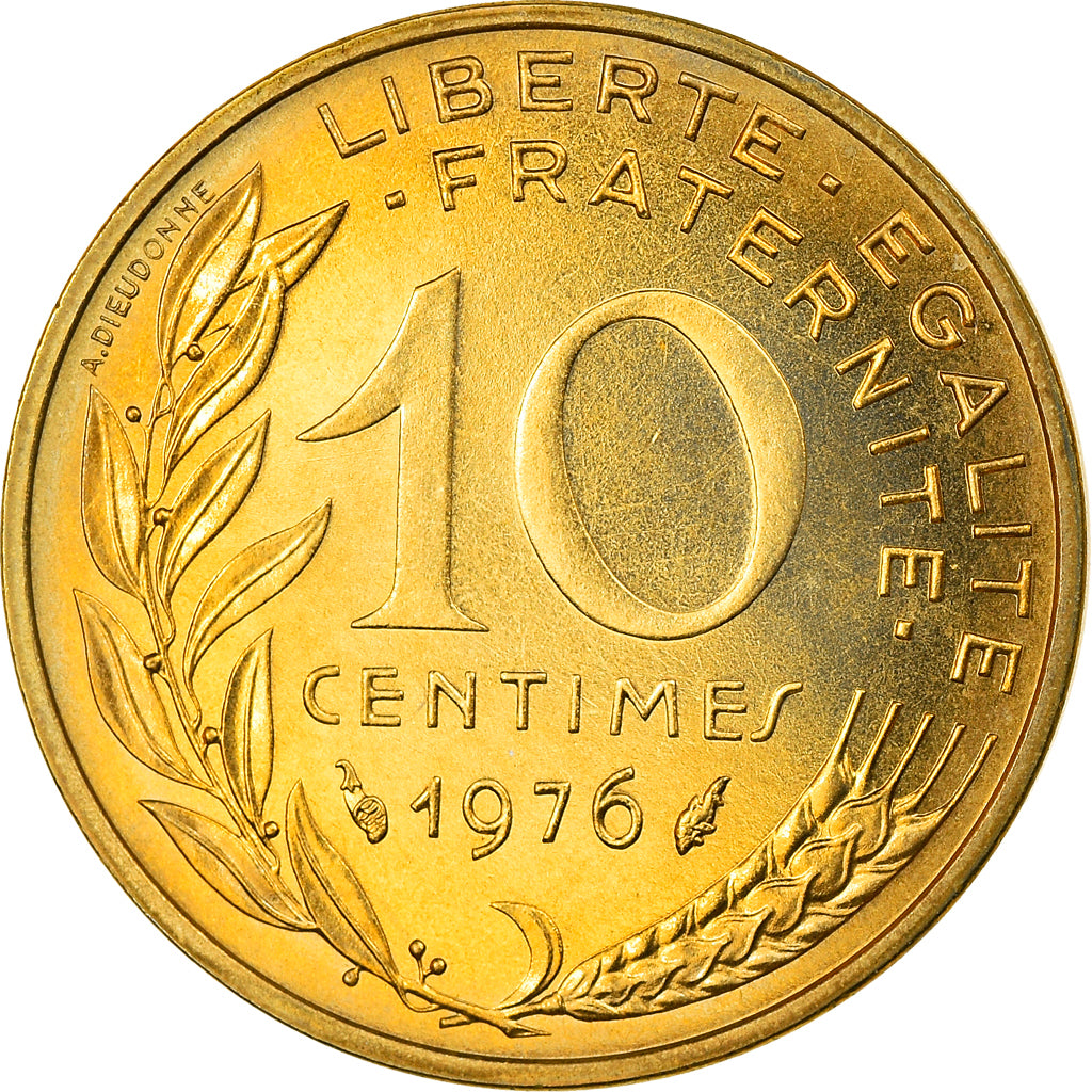 Coin, France, Marianne, 10 Centimes, 1976, Paris, FDC, MS(65-70)