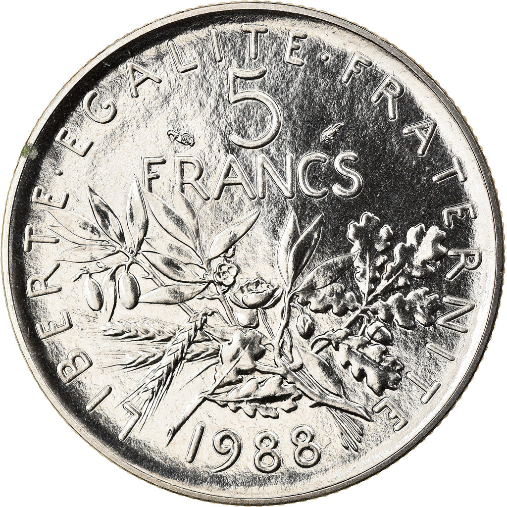 Coin, France, Semeuse, 5 Francs, 1988, Paris, FDC, MS(65-70), Nickel Clad
