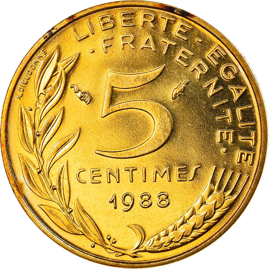 Monnaie, France, Marianne, 5 Centimes, 1988, Paris, FDC, FDC, Aluminum-Bronze