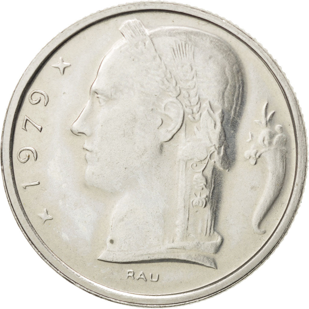 BELGIUM, 5 Francs, 5 Frank, 1979, KM #134.1, MS(65-70), Copper-Nickel, 24, 6.08