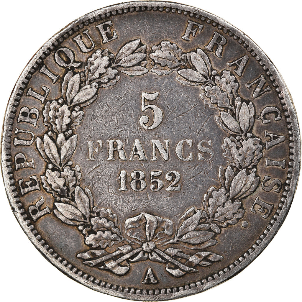 Coin, France, Napoléon III, 5 Francs, 1852, Paris, EF(40-45), Silver, KM:773.1
