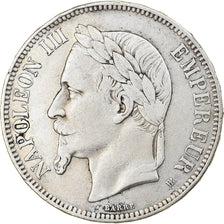 Moeda, França, Napoléon III, 5 Francs, 1869, Strasbourg, EF(40-45), Prata