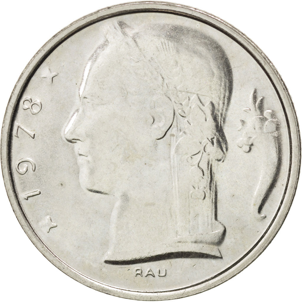 Coin, Belgium, 5 Francs, 5 Frank, 1978, MS(65-70), Copper-nickel, KM:135.1
