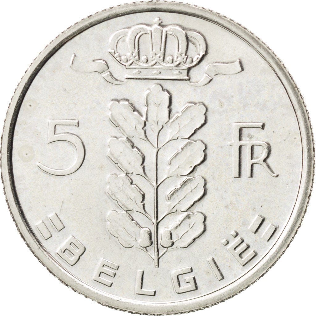 BELGIUM, 5 Francs, 5 Frank, 1979, KM #135.1, MS(65-70), Copper-Nickel, 24, 6.02