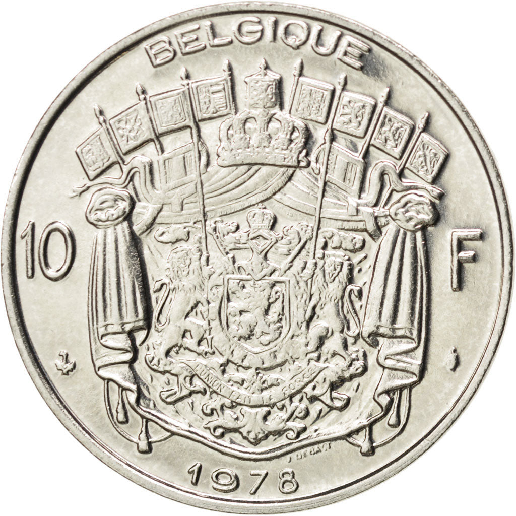 Coin, Belgium, 10 Francs, 10 Frank, 1978, MS(65-70), Nickel, KM:155.1
