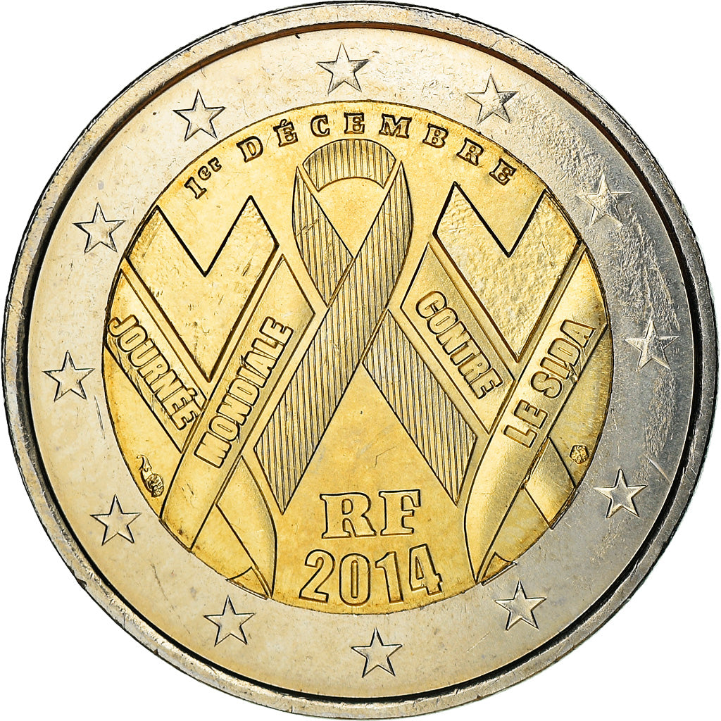 Frankreich, 2 Euro, Journée mondiale de la lutte contre le Sida, 2014, Paris