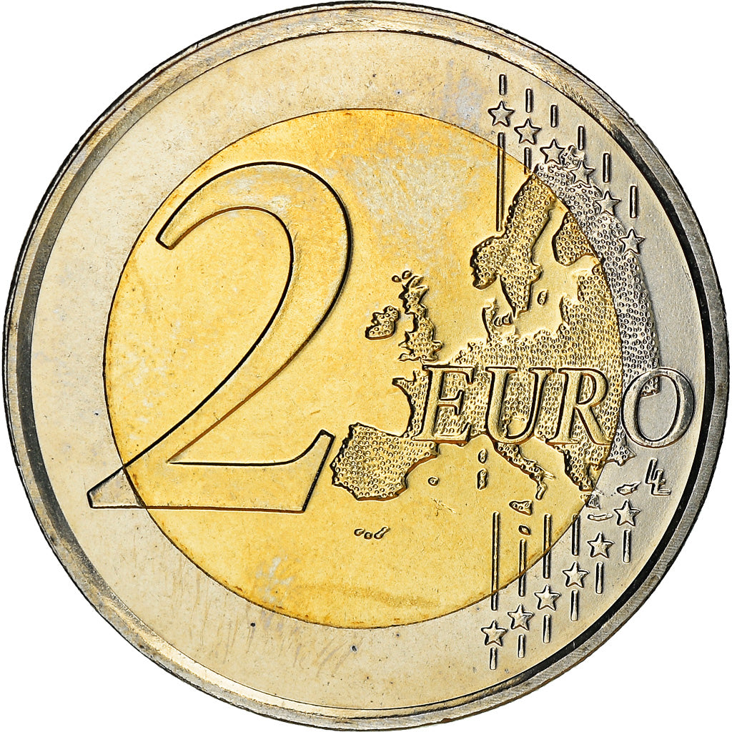 Paesi Bassi, 2 Euro, Willem-Alexander, 2014, Colourized, SPL, Bi-metallico