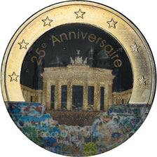 Allemagne, 2 Euro, 25e Anniversaire du mur de Berlin, Colorisé, SPL+