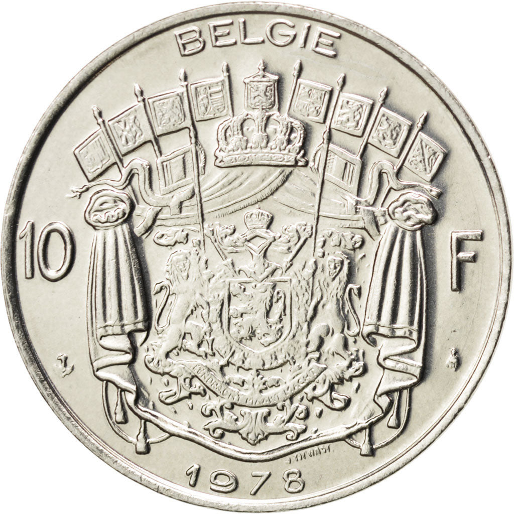 Coin, Belgium, 10 Francs, 10 Frank, 1978, MS(65-70), Nickel, KM:156.1