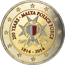 Malta, 2 Euro, Police force, 2014, Colourized, MS(63), Bi-Metallic, KM:New