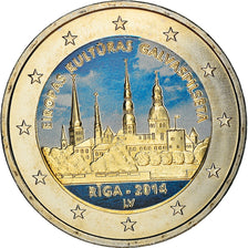 Lettonia, 2 Euro, Eiropas Kulturas Galvaspilseta, 2014, Colourized, SPL