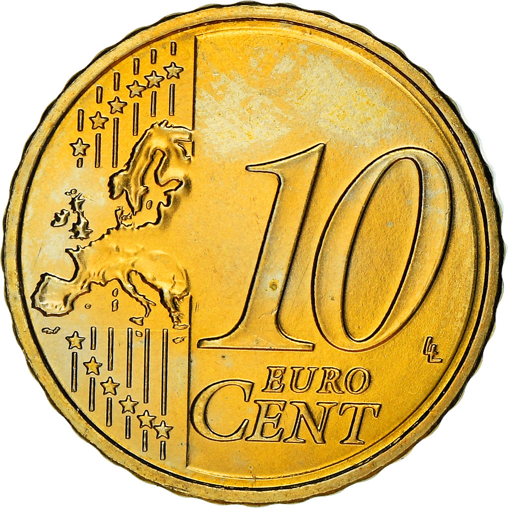 Chipre, 10 Euro Cent, 2009, EBC+, Latón, KM:81