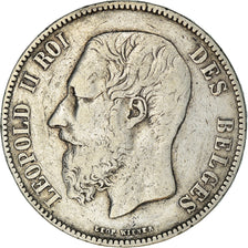 Coin, Belgium, Leopold II, 5 Francs, 5 Frank, 1873, VF(30-35), Silver, KM:24