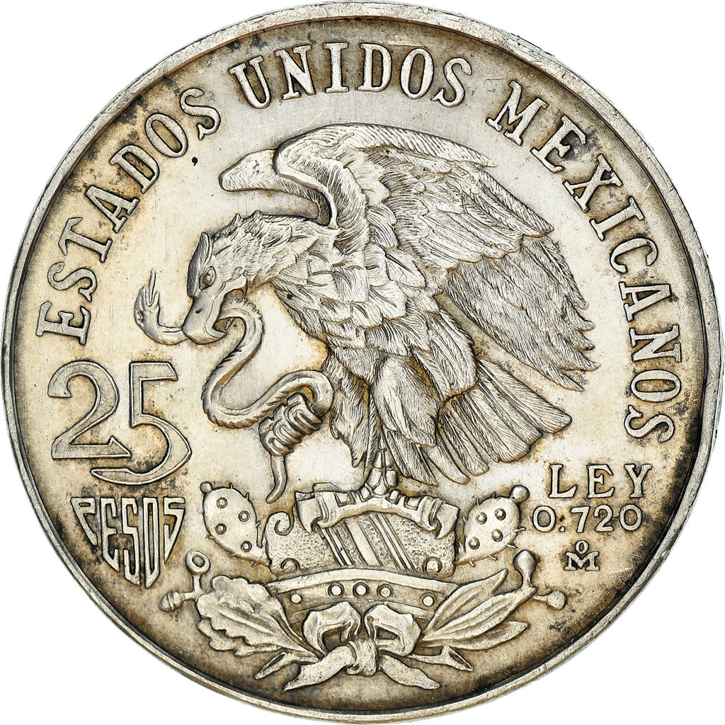 Coin, Mexico, 25 Pesos, 1968, Mexico City, AU(55-58), Silver, KM:479.1