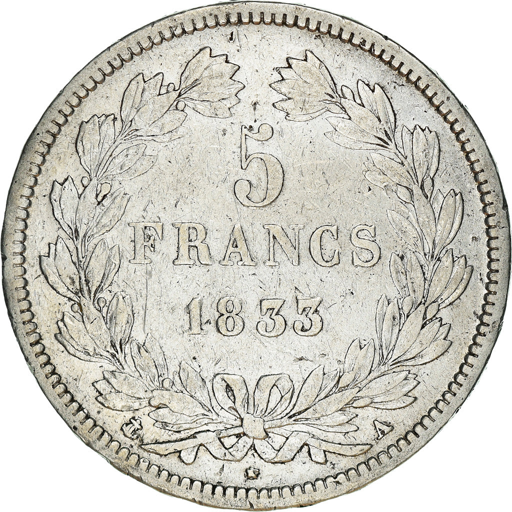 Monnaie, France, Louis-Philippe, 5 Francs, 1833, Paris, TB+, Argent