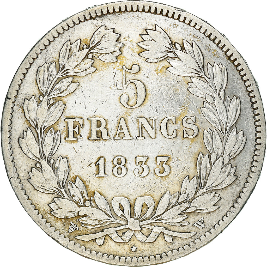 Monnaie, France, Louis-Philippe, 5 Francs, 1833, Lille, TTB, Argent