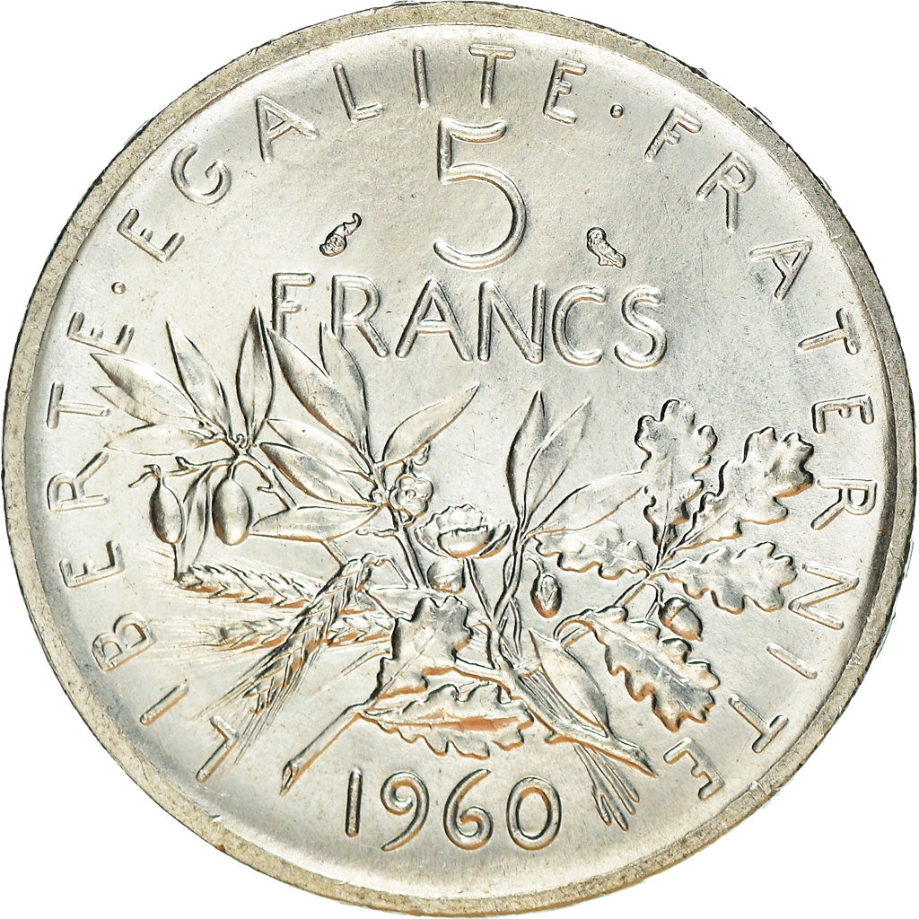 Monnaie, France, Semeuse, 5 Francs, 1960, FDC, Argent, Gadoury:770, KM:926