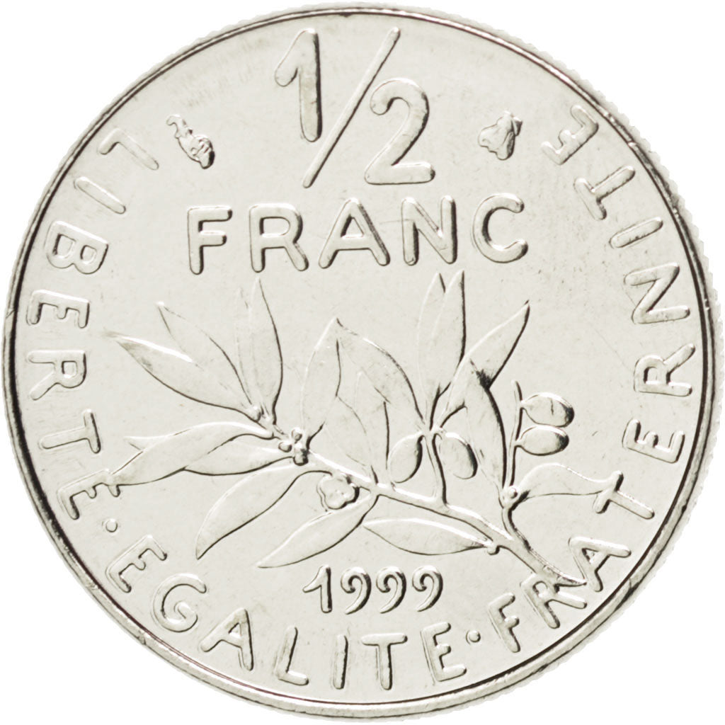 Moneda, Francia, Semeuse, 1/2 Franc, 1999, FDC, Níquel, KM:931.1, Gadoury:429
