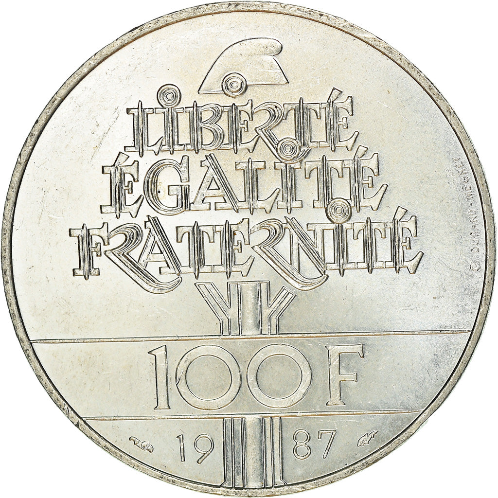 Coin, France, Lafayette, 100 Francs, 1987, AU(55-58), Silver, KM:962