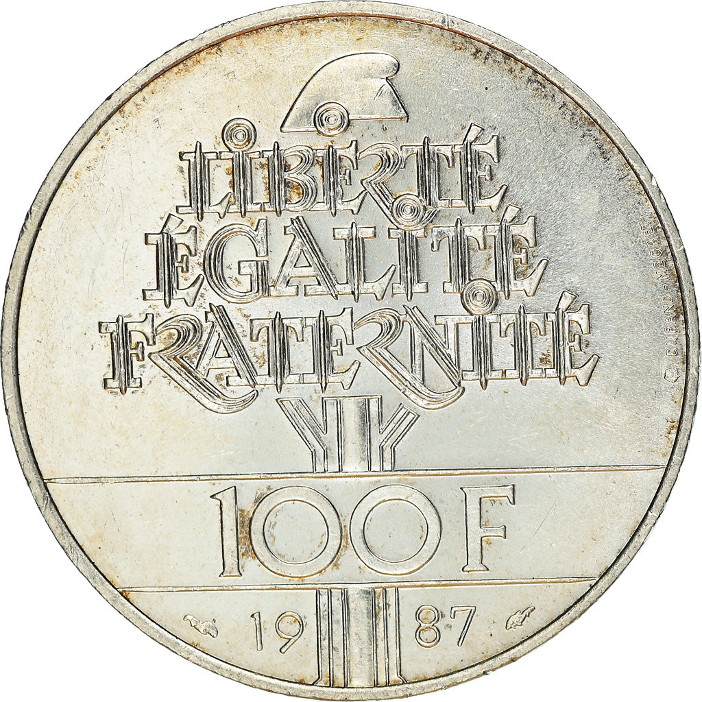 Coin, France, Lafayette, 100 Francs, 1987, AU(55-58), Silver, KM:962