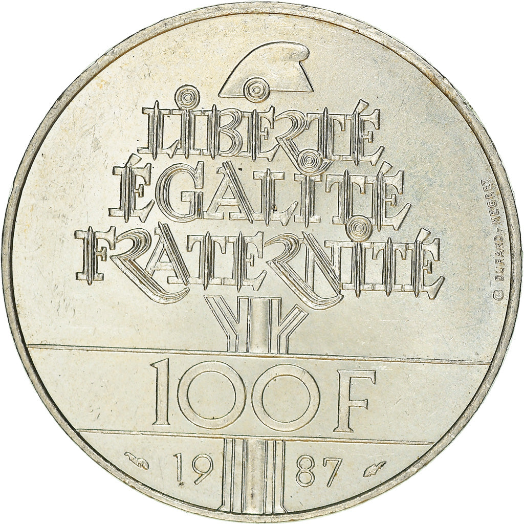 Coin, France, Lafayette, 100 Francs, 1987, AU(55-58), Silver, KM:962