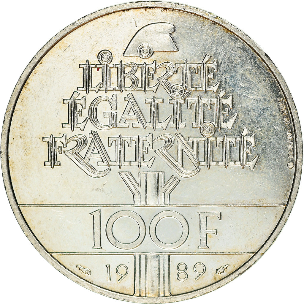 Münze, Frankreich, Droits de l'Homme, 100 Francs, 1989, VZ, Silber, KM:970