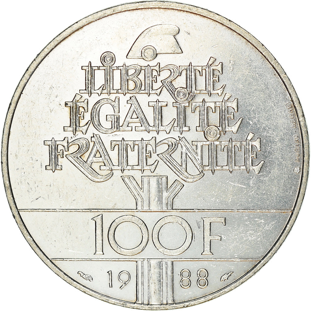 Coin, France, 100 Francs, 1988, MS(63), Silver, KM:P999, Gadoury:237.P1