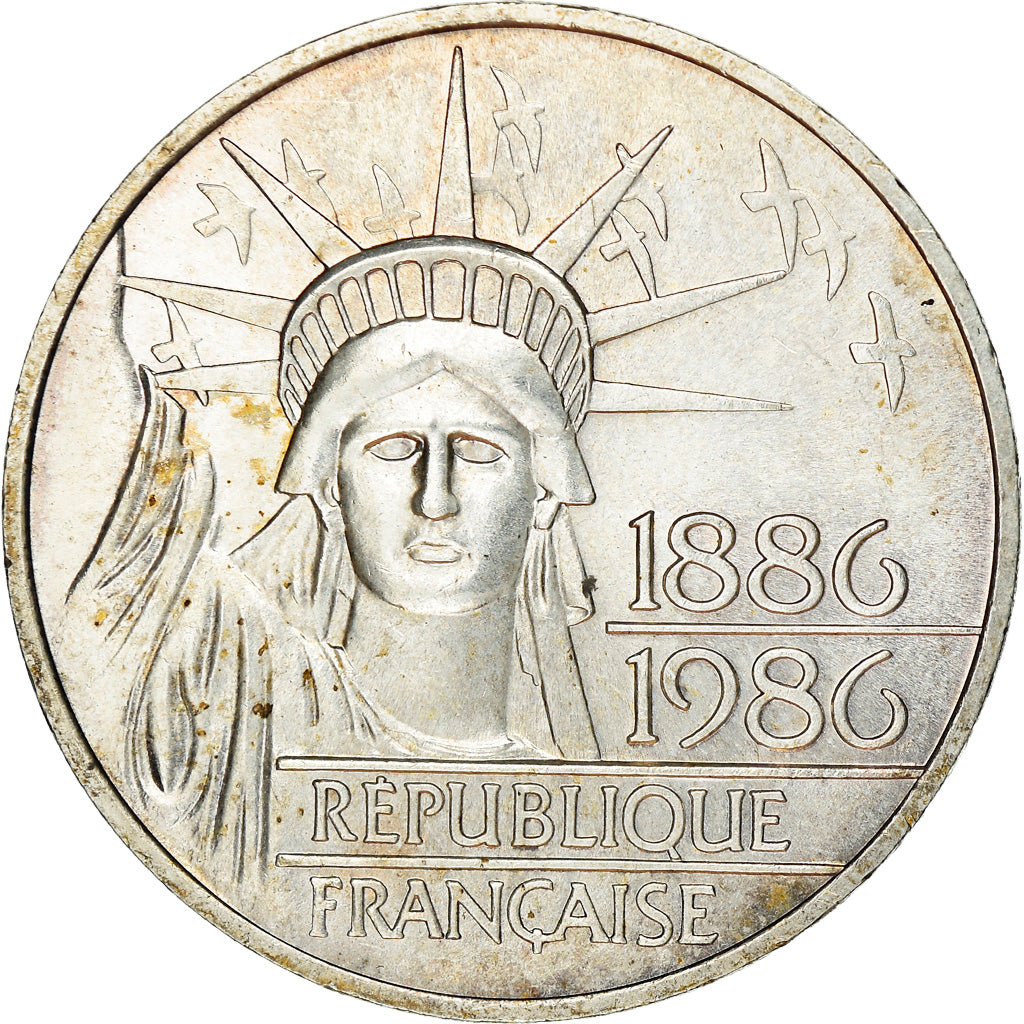 Coin, France, Statue de la Liberté, 100 Francs, 1986, AU(55-58), Silver