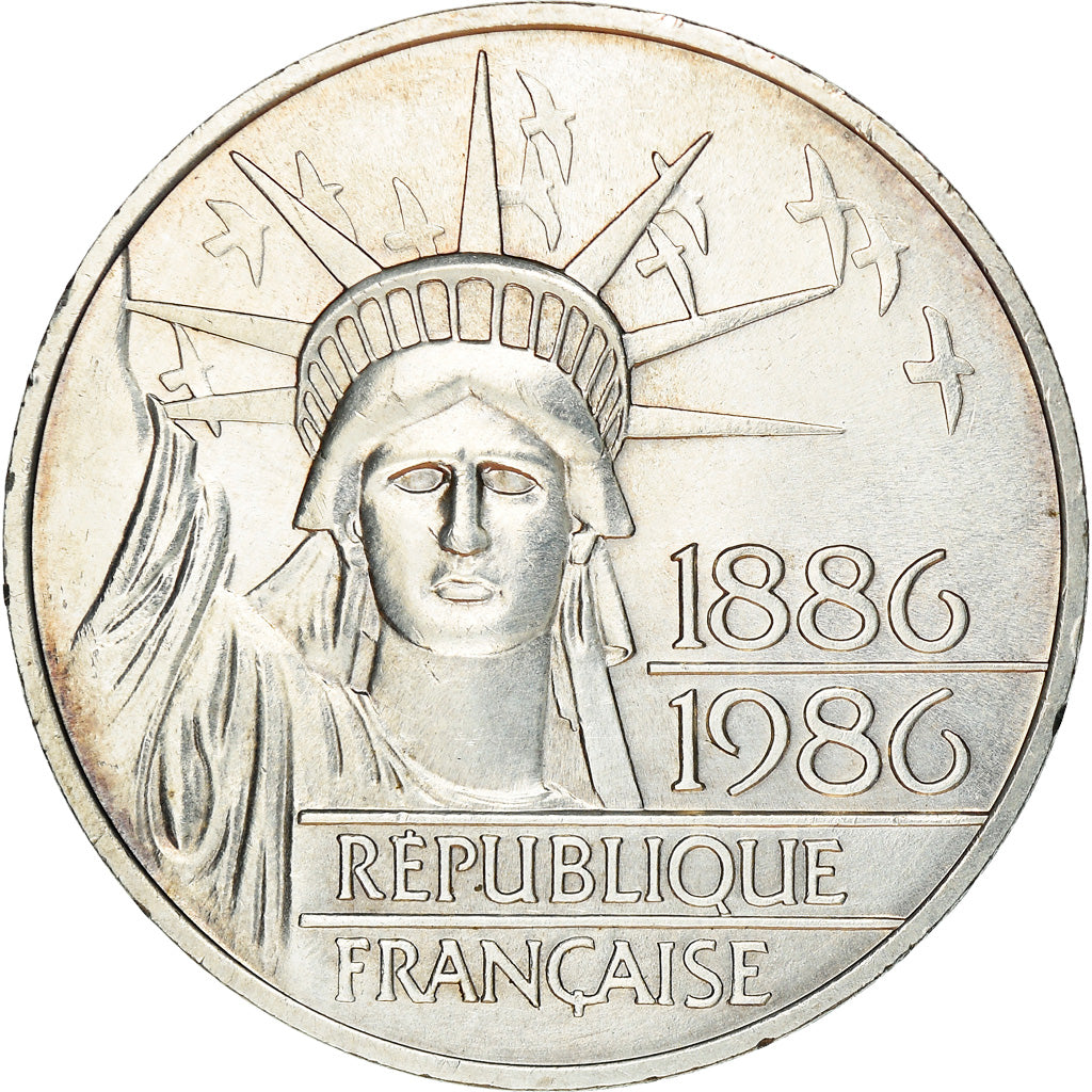 Coin, France, Statue de la Liberté, 100 Francs, 1986, AU(55-58), Silver