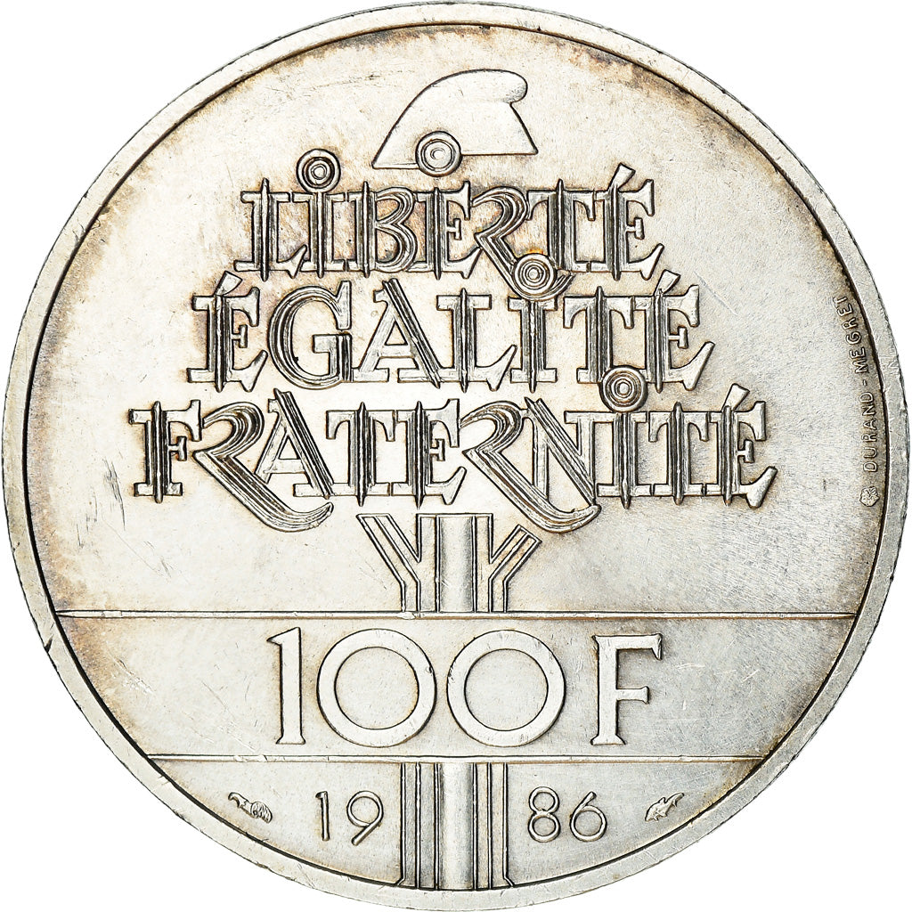 Coin, France, Statue de la Liberté, 100 Francs, 1986, AU(55-58), Silver