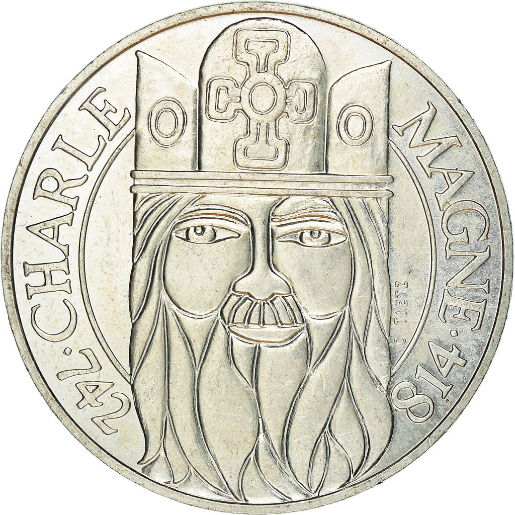 Coin, France, Charlemagne, 100 Francs, 1990, Paris, MS(60-62), Silver, KM:982