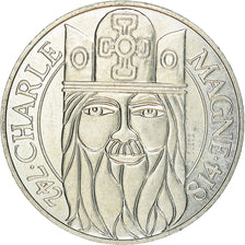 Coin, France, Charlemagne, 100 Francs, 1990, Paris, MS(60-62), Silver, KM:982