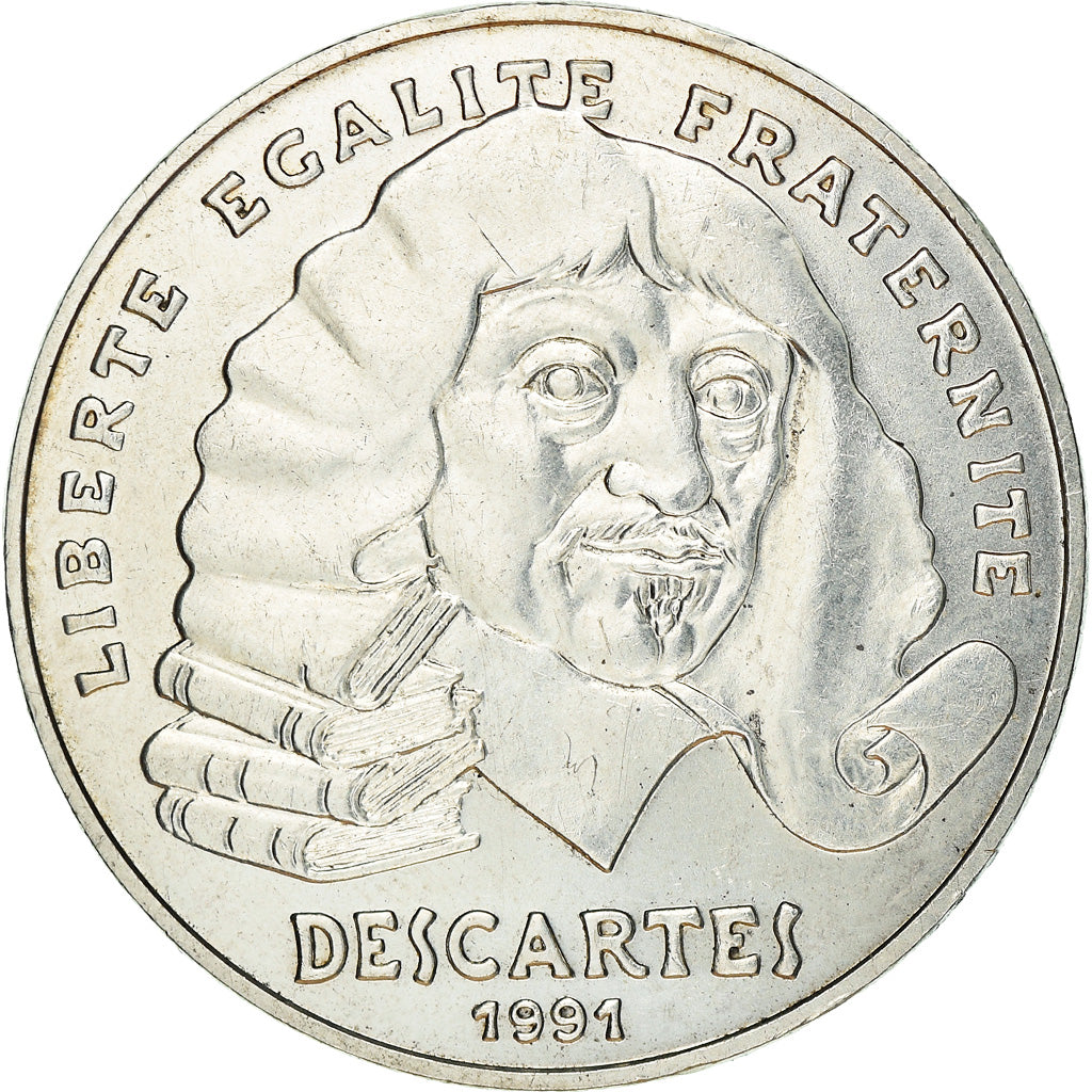 Monnaie, France, Descartes, 100 Francs, 1991, SUP+, Argent, Gadoury:906, KM:996