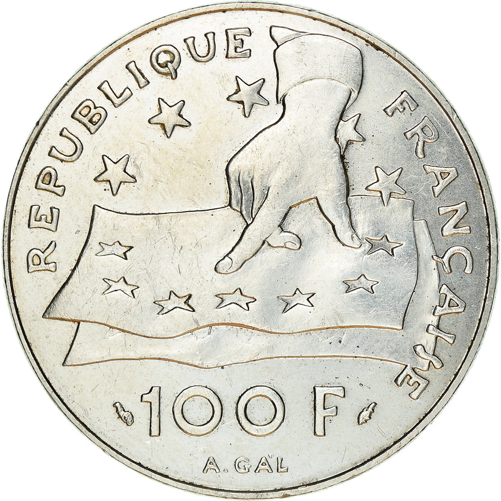 Monnaie, France, Descartes, 100 Francs, 1991, SUP+, Argent, Gadoury:906, KM:996