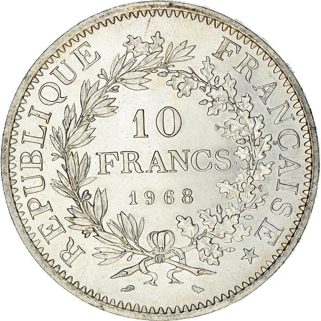 Coin, France, Hercule, 10 Francs, 1968, Paris, MS(63), Silver, KM:932