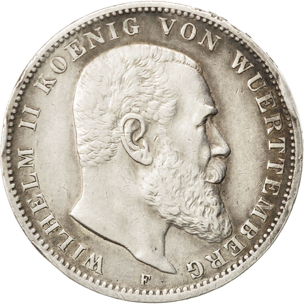 German States, 3 Mark, 1912, Freudenstadt, KM #635, EF(40-45), Silver, 33, 16.58