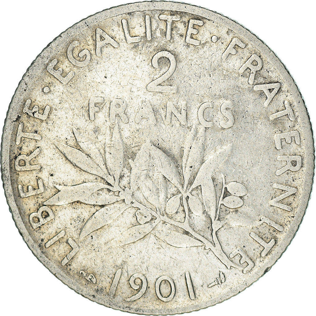 Coin, France, Semeuse, 2 Francs, 1901, Paris, VF(30-35), Silver, KM:845.1