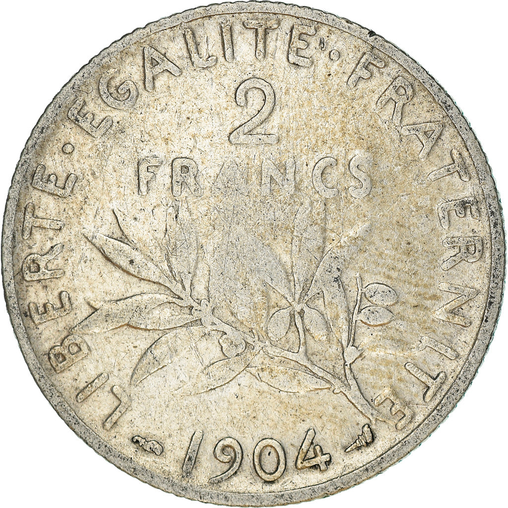 Coin, France, Semeuse, 2 Francs, 1904, Paris, VF(30-35), Silver, KM:845.1