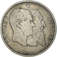 Coin, Belgium, Leopold II, Franc, 1880, VF(30-35), Silver, KM:38