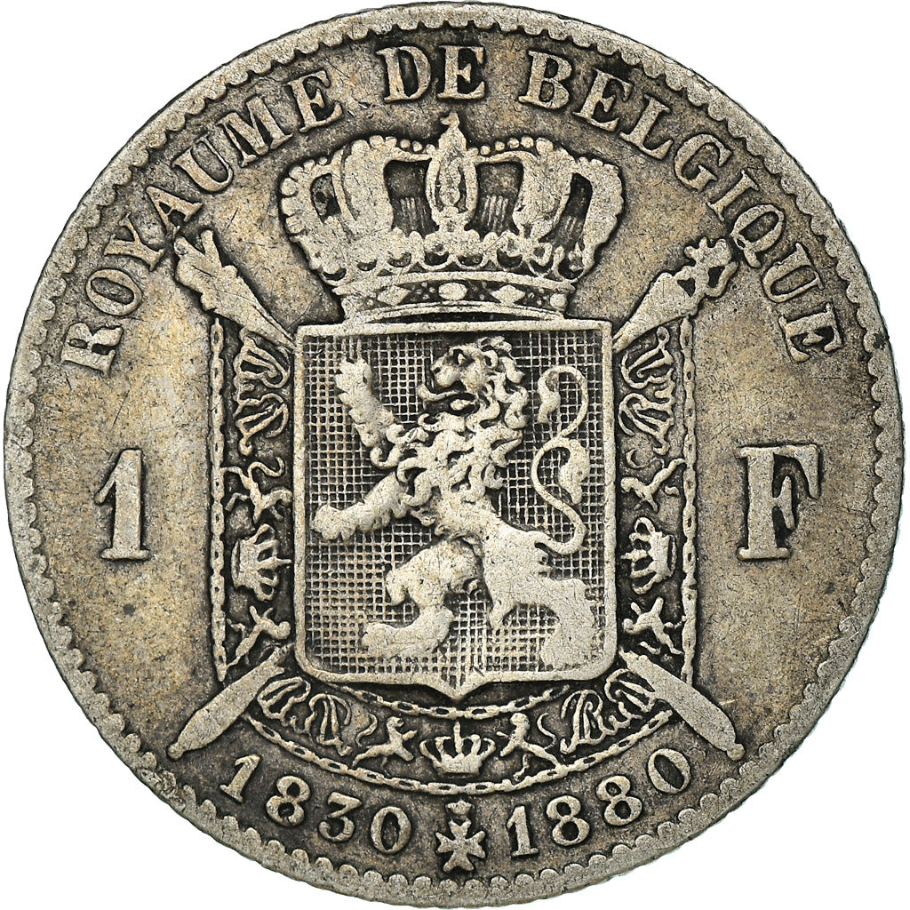 Coin, Belgium, Leopold II, Franc, 1880, VF(30-35), Silver, KM:38