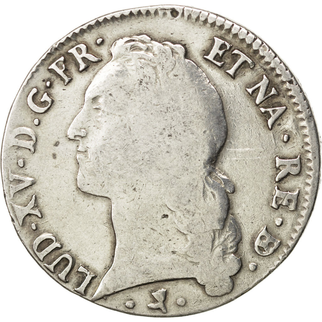 FRANCE, Écu de Béarn au bandeau, ECU, 1768, Pau, KM #518, VF(20-25), Silver, Ga.