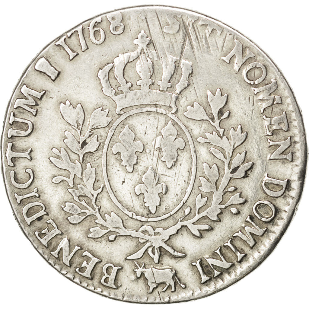 FRANCE, Écu de Béarn au bandeau, ECU, 1768, Pau, KM #518, VF(20-25), Silver, Ga.
