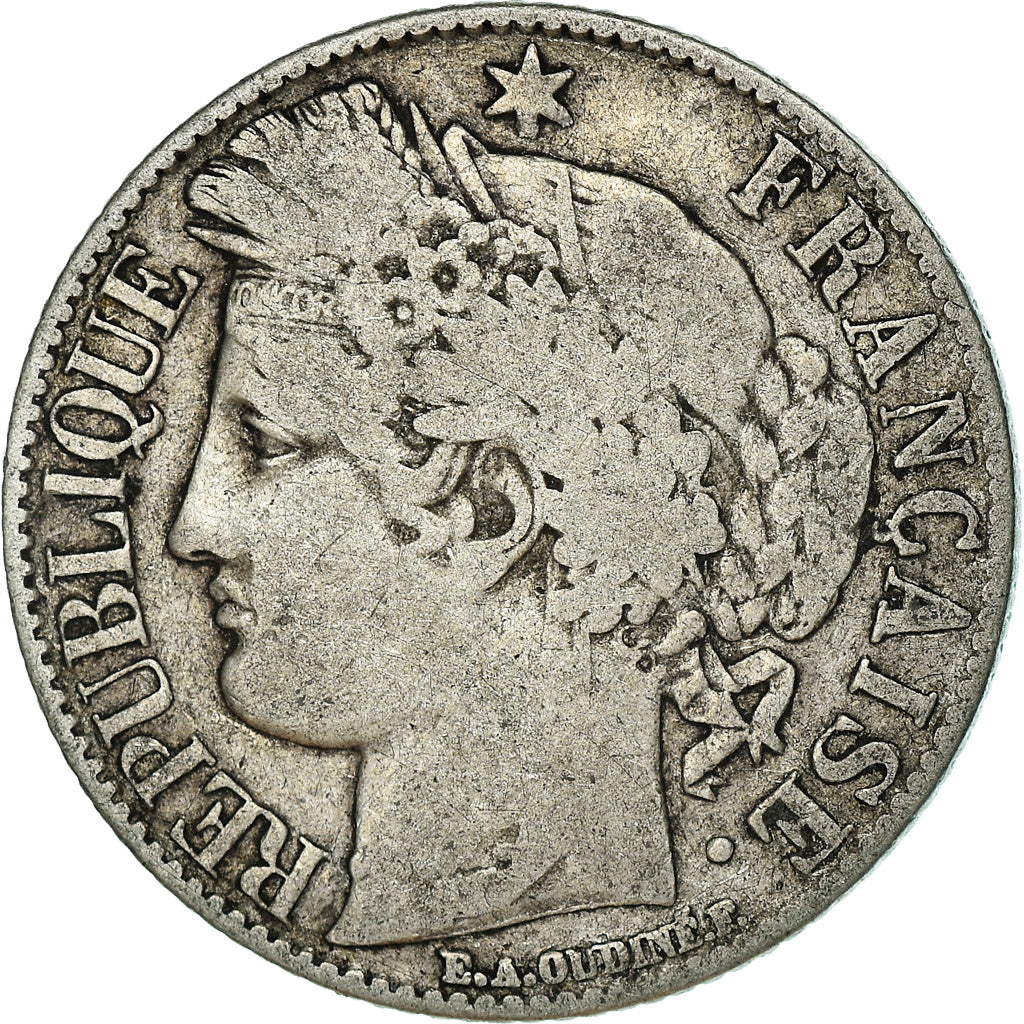Coin, France, Cérès, Franc, 1887, Paris, VF(20-25), Silver, KM:822.1