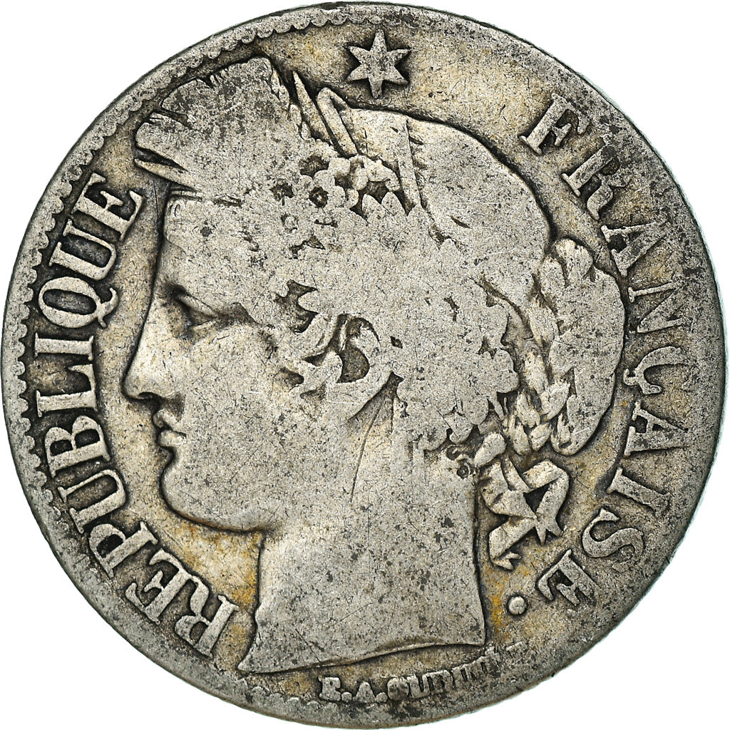 Münze, Frankreich, Cérès, Franc, 1871, Paris, S+, Silber, KM:822.1