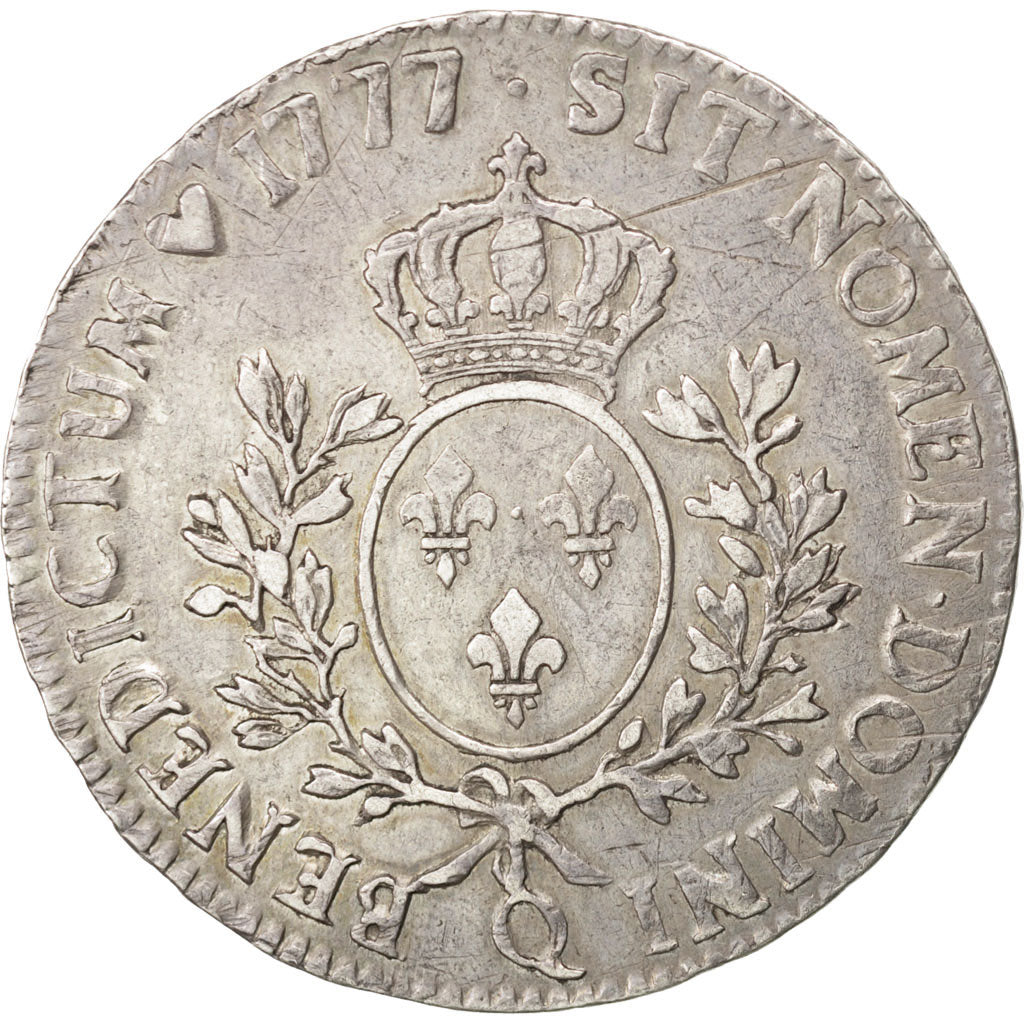 Francia, Louis XVI, Écu aux branches d'olivier, Ecu, 1777, Perpignan, BB, Ar...