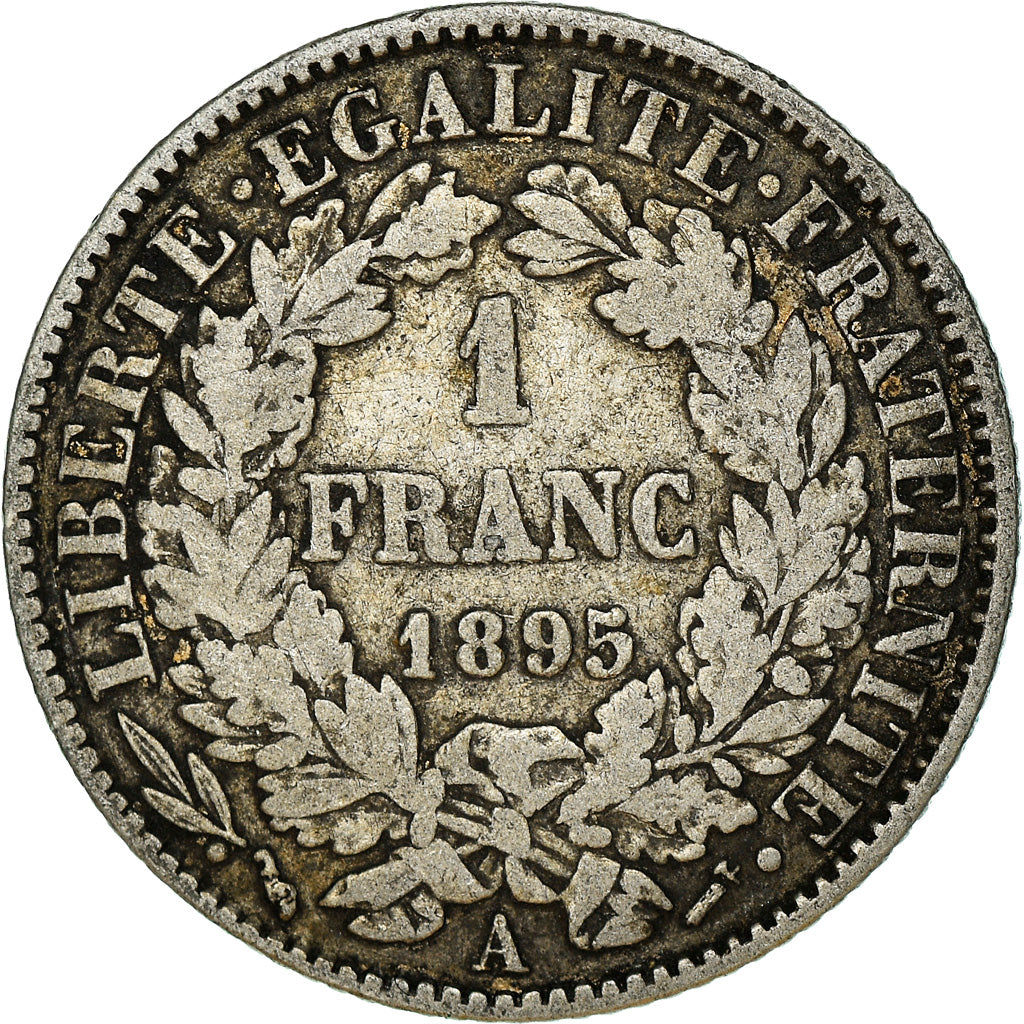 Coin, France, Cérès, Franc, 1895, Paris, VF(20-25), Silver, KM:822.1