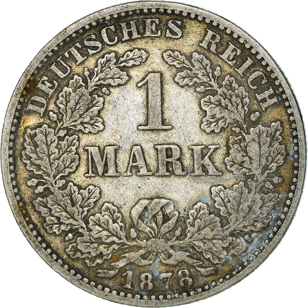 Coin, GERMANY - EMPIRE, Wilhelm I, Mark, 1878, Stuttgart, VF(20-25), Silver