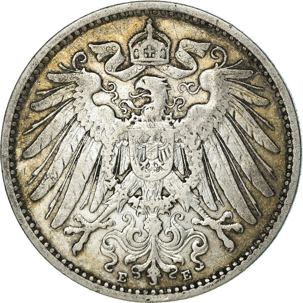 Coin, GERMANY - EMPIRE, Wilhelm II, Mark, 1901, Karlsruhe, EF(40-45), Silver