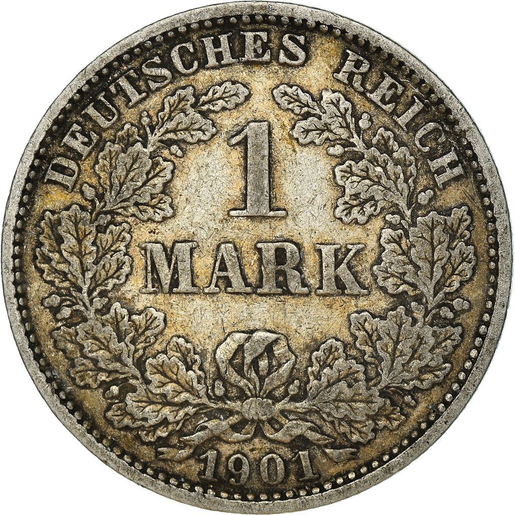 Coin, GERMANY - EMPIRE, Wilhelm II, Mark, 1901, Karlsruhe, EF(40-45), Silver